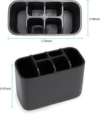Toothbrush Holder Bathroom Toothbrush Toothpaste Organizer Tooth Brush Holder Makeup Brushes Holder Resin (Black)