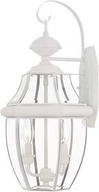 Livex Lighting 2251-03 Outdoor Wall Lantern with Clear Beveled Glass Shades, White