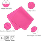 Silicone Dish Drying Mat for Multiple Usage,Easy clean,Eco-friendly,Heat-resistant Silicone Mat for Kitchen Counter or Sink,Refrigerator or Drawer Liner Rose 5XL 36inches x 18inches