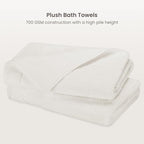 BIOWEAVES 100% Organic Cotton 700 GSM Plush Bath Towels 30" x 58" GOTS Certified - Ivory, Pack of 2