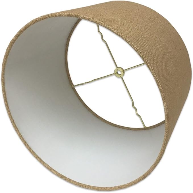 Royal Designs, Inc. HB-610-12BL-2 Shallow Drum Hardback Lamp Shade, 11 x 12 x 8.5, Burlap, 2-Pack