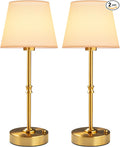 EppieBasic Cordless Table Lamp Rechargeable: Fast Charging & Long Lasting - 2700K Warm Light Vintage Gold Lamps for Women Housewife - Dinning Living Room Bedroom - 2 Pack