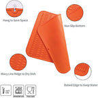 Silicone Dish Drying Mat for Multiple Usage,Easy clean,Eco-friendly,Heat-resistant Silicone Mat for Kitchen Counter or Sink,Refrigerator or Drawer Liner Orange 2XL 24 inches x 18 inches