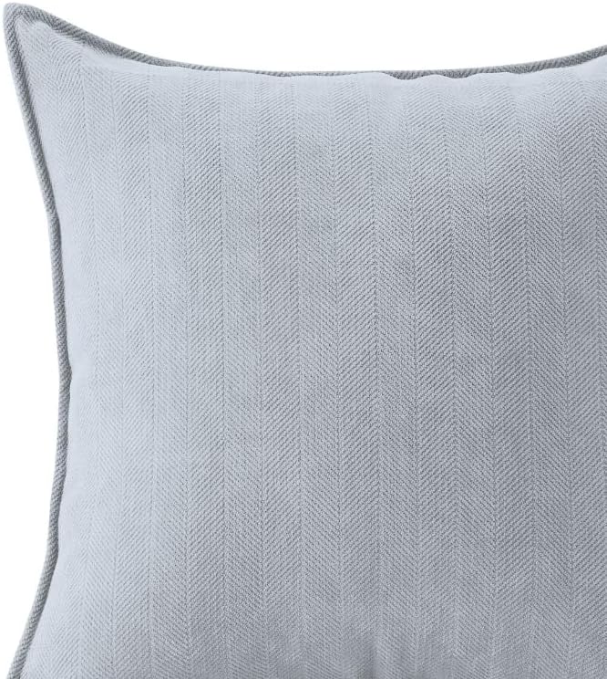 Grey Luxury Tweed & Chenille Throw Pillow Covers – Set of 2 (18" x 18") with Soft and Luxurious Textures Decorative Throw Pillows for Couch, Bed, and Home Decor