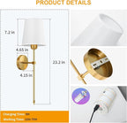 Auzev Battery Operated Wall Sconces Set of 2, Wall Lights for Living Room, Cordless Sconce Wall Decor Battery Powered Rechargeable Bedroom Wall Lamps with Remote Dimmable Sconce Lights No Wiring