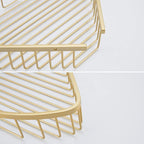 Bathroom Shower Caddy Corner Shelf Basket, Corner-Hollow Design, Ultra Sturdy Rust-Proof Stainless Steel Shelf Organizer Shampoo Holder, Wall Mounted Storage Rack for Bathroom, Brushed Gold