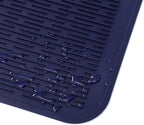 Silicone Dish Drying Mat for Multiple Usage,Easy clean,Eco-friendly,Heat-resistant Silicone Mat for Kitchen Counter or Sink,Refrigerator or Drawer Liner Navy Blue 2XL 24 inches x 18 inches