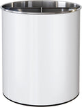 Rotating Extra Large Stainless Steel Utensil Holder Caddy with Sturdy No-Tip Weighted Base, Removable Divider, and Gripped Insert Bottom - Dishwasher Safe Metal Cooking Utensil Holder (White)