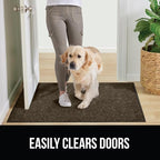 GORILLA GRIP Traffic Guard Door Mat, 72x48, Heavy Duty Welcome Mats, Commercial Office Space Doormat, Waterproof, Fade Resistant, Strong Rubber Backing, Low Profile, Shoe and Boot Scraper, Brown