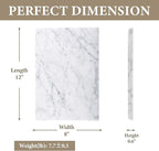 Koville Italian Carrara Marble Cutting Board for Kitchen, 12x8inch Hand Crafted Marble Slab for Cheese, Charcuterie, Pastry Board - Wedding Gift, House Warming Gift