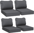 AAAAAcessories Outdoor Deep Seat Cushions, Waterproof, Fade-Resistant Patio Furniture Replacement Cushions, 24" x 24" x 5", Set of 4, Dark Gray