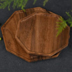 Set of 2 Acacia Wood Charcuterie Boards Round Wooden Serving Tray Fruit Platter Decor Trays Serving Ware Food Dish Serving Platters Cheese Board Square Party Trays Charger Plate Hosting Essentials
