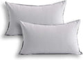 Jeanerlor Cotton Linen Square Decorative Throw Pillow Case Cushion Cover with Twin Needles Stitch on Edge, 12"x20"(30 x 50cm), 2 Pcs, Silver Grey