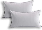 Jeanerlor Cotton Linen Square Decorative Throw Pillow Case Cushion Cover with Twin Needles Stitch on Edge, 12"x20"(30 x 50cm), 2 Pcs, Silver Grey