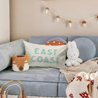 Coastal Throw Pillow Cover 12x20, Green Preppy East Coast Coquette Decor for Girls Room College Sofa Couch, Trendy Retro Dorm - Green