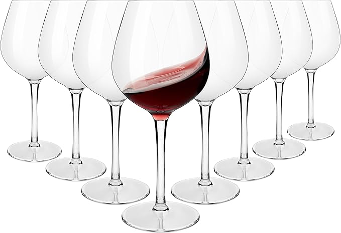 MICHLEY Unbreakable Red Wine Glasses 17 oz, Tritan Plastic Reusable Stemware for Indoor and Outdoor Use, Set of 8
