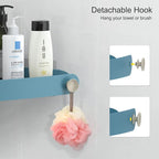 Sotfamily Shower Caddy Corner, 2 Pack Adhesive Corner Shower Shelves for Bathroom Organizers and Storage, Rust Free Plastic Rack for Bathroom Accessories & Decor, Light Blue