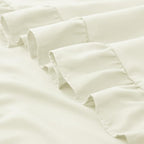 KKJIAF Ruffle Pillow Cases 18x18 Inches, Beige Square Ruffled Pillow Covers Set of 2, Microfiber Wrinkle Resistant Pillow Shams with Envelope Closure for Sofa Bed Living Room