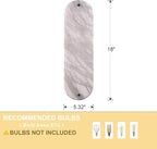 2 Pack 2 Light Oval 18" Alabaster Marble Bathroom Wall Sconce Modern Concise Style Wall Light Fixture,Dark Gray Finish for Bedroom Hallway Bedside