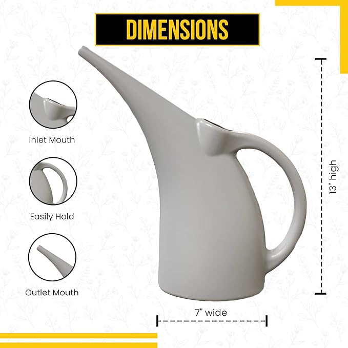 KP KOOL PRODUCTS Watering Can 1/2 Gallon - Small Watering Can for Indoor Plants - Outdoor Watering Can - Gray Plant Waterer - Plastic Watering Can for Garden - 1 Pack