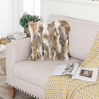 Rabbit Hide Skin Fur Pillowcase Throw Decorative for Living Room,Beds Cushion Cover Fur Pillow Case Cushion Cover (Yellow 50×50cm（20in×20in）