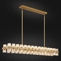 Crystal Gold Rectangular Chandelier for Dining Room,54in Dining Chandeliers Over Table,Modern Chandelier for Dining Room,Arcachon Chandelier Kitchen Island Chandeliers,Includes 60XG4 Bulbs