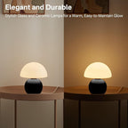 Mushroom Lamp Table Lamp for Bedroom,Desk Bedside Small Lamps for Living Room Night Stands,Mushroom Decor Cute Mini Modern Mid Century Lamps,Unique Aesthetic Home Living Room Decor(Black)
