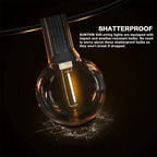 SUNTHIN Outdoor String Lights, 48FT Patio Lights with 25 G40 Shatterproof LED Bulbs(1 Spare), Waterproof Hanging Lights String for Outside Backyard, Porch, Deck, Party, Garden