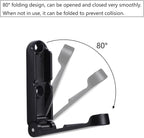 4Pcs Folding Coat Hooks, Zinc Alloy Folding Wall Hook for Hanging Coat Scarf Hat Robe Key Purse, Foldable Invisible Hook with Screws (Black)