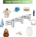 Wall Mounted Coat Rack-3 Hooks, Heavy Duty Stainless Steel Wall Hooks for Towel Coat Bag, Hat Rack Coat Hanger Coat Hooks Towel Racks for Bathroom Entryway Kitchen Office (Silver, 1 Pack)