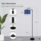 BoostArea Floor Lamp for Living Room,Arc Floor Lamp with Remote Control,Stepless Dimmable Brightness & Colors Temperature 2700k-6500k,Modern Standing Lamp for Bedroom Study Room Office,Blue