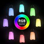 Portable Outdoor Table Lamp, Cordless Rechargeable Outdoor Table Lanterns RGB LED Lights with Remote, IP44 Water-Resistant Battery Operated Hanging Lamp for Patio Garden Camping Dining Room