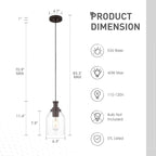 zeyu 2 Pack Farmhouse Hanging Pendant Lights Kitchen, Large Kitchen Pendant Lighting Over Island, Clear Glass Shade, Oil Rubbed Bronze Finish, ZG33M1L-2L ORB