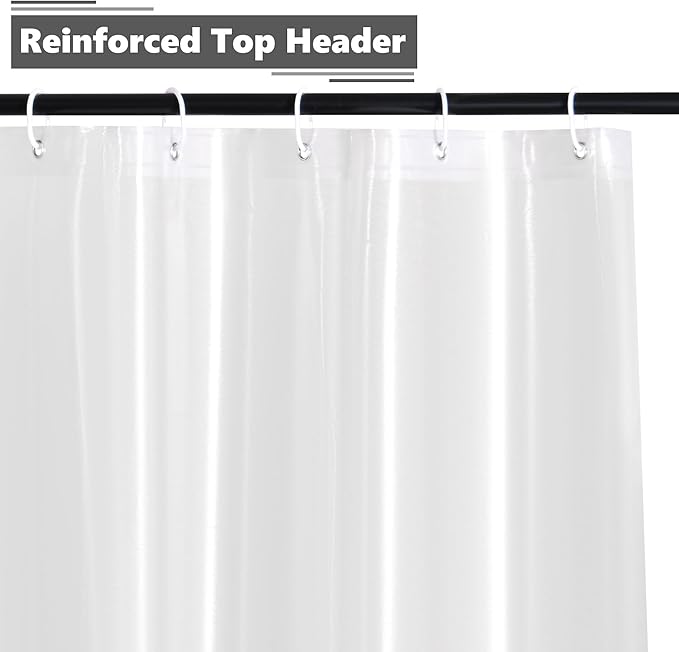 70x70 Frosted Shower Curtain Liner Heavy Duty - 8G Peva Plastic Shower Liner with Magnets 70 x 70 Inches, Silky Frost