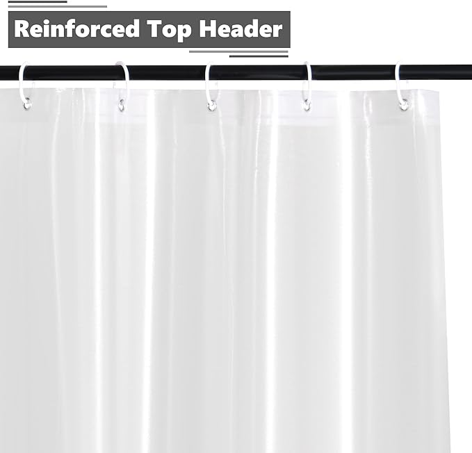 Waterproof Shower Curtain for Window Inside Shower, 40 x 40 Inches Short Length Plastic Bathroom Window Curtain Heavy Duty Vinyl with Hooks, Silky Frost, 40x40