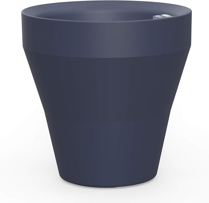 Crescent Garden Rim TruDrop Planter, Self-Watering Plant Pot, 22-Inch (Midnight)