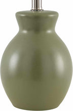 BoutiqueRugs Liliac Boho Ceramic Bedside Table Lamp for Bedroom Nightstand - End Side Lighting for Living Room - Shade Cotton - Green, White - 15" H
