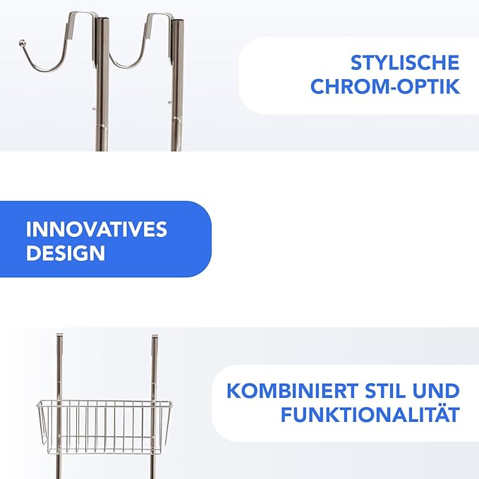 Bamodi Shower Caddy Hanging Stainless Steel | Rustproof Hanging Basket with Hooks-Shower Shelf Bathroom Accessory with Silicone Sleeves and Rubber Rings for Noise Cancelling (15.7x 9.8x 5 Inches)