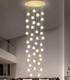 236'' Long Large Crystal Chandeliers LED Chandeliers for High Ceiling Handing Light Fixture for Entrance Hallway Foyer Staircase Lobby Gold