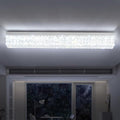 L 40" Modern Rectangle Chandelier Silver Rectangular Flush Mount Chandelier Crystal Ceiling Light Fixture for Dining Living Room Kitchen Island