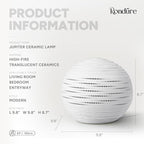 RONDURE 8.7" Modern Ceramic Table Lamp, Modern Bedside Lamps for Bedroom, Living Room and Nightstand, White Translucent Ceramic Shade, Warm Ambient Lighting, Home Decor