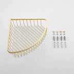 Corner Shower Caddy Organizer, SUS304 Stainless Steel Heavy Duty Rust-Proof Shelf Organizer, Wall Mounted Storage Rack for Bathroom Kitchen, Brushed Gold