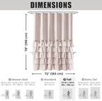 Seasonwood Beige Shower Curtain Cute Ruffle Shower Curtain Shabby Chic Farmhouse Style Design Girly Shower Curtains Button Country Style,72x78