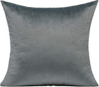 Velvet Grey Gray Throw Pillow Covers Decorative Square Soft Solid Color Cushion Cases 20X20 Home Decor for Couch Sofa Bed Office Set of 2