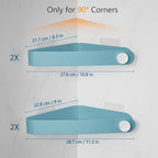 Sotfamily Shower Caddy Corner, 4 Pack Adhesive Corner Shower Shelves for Bathroom Organizers and Storage, Rust Free Plastic Rack for Bathroom Accessories & Decor, Light Blue