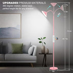 Floor Lamp, 18W Upgraded Bright LED Floor Lamps for Living Room Bedroom with Gooseneck Stepless Dimming & Color 76inch Tall Standing Lamp with Remote & Touch Control Work with Smart Plug (Pink)