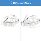 Corner Shower Caddy Organizer, SUS304 Stainless Steel Heavy Duty Rust-Proof Shelf Shampoo Holder, Wall Mounted Storage Rack for Bathroom Kitchen, 2 Packs Brushed Nickel