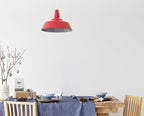 Steel Lighting Co. Redondo Barn Light | Outdoor Wall Mounted | 20 inch Dome | 20" Straight Arm | Large Farmhouse Warehouse Light Made in America | Modern Gray Exterior/Brass Interior