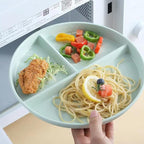 (5 Pack) Portion Control Plate for Balanced Eating, 9" Unbreakable Divided Plates,3 Compartment Plates, Reusable Plastic Plates, BPA Free for Adults