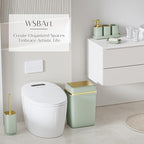 9PCS Bathroom Accessory Set, Green Bathroom Set with Large-Capacity 4 Gallon Trash Can, Bathroom Accessories Set Complete, Toothbrush Holder, Soap Dispenser, Toilet Brush, Bathroom Decor
